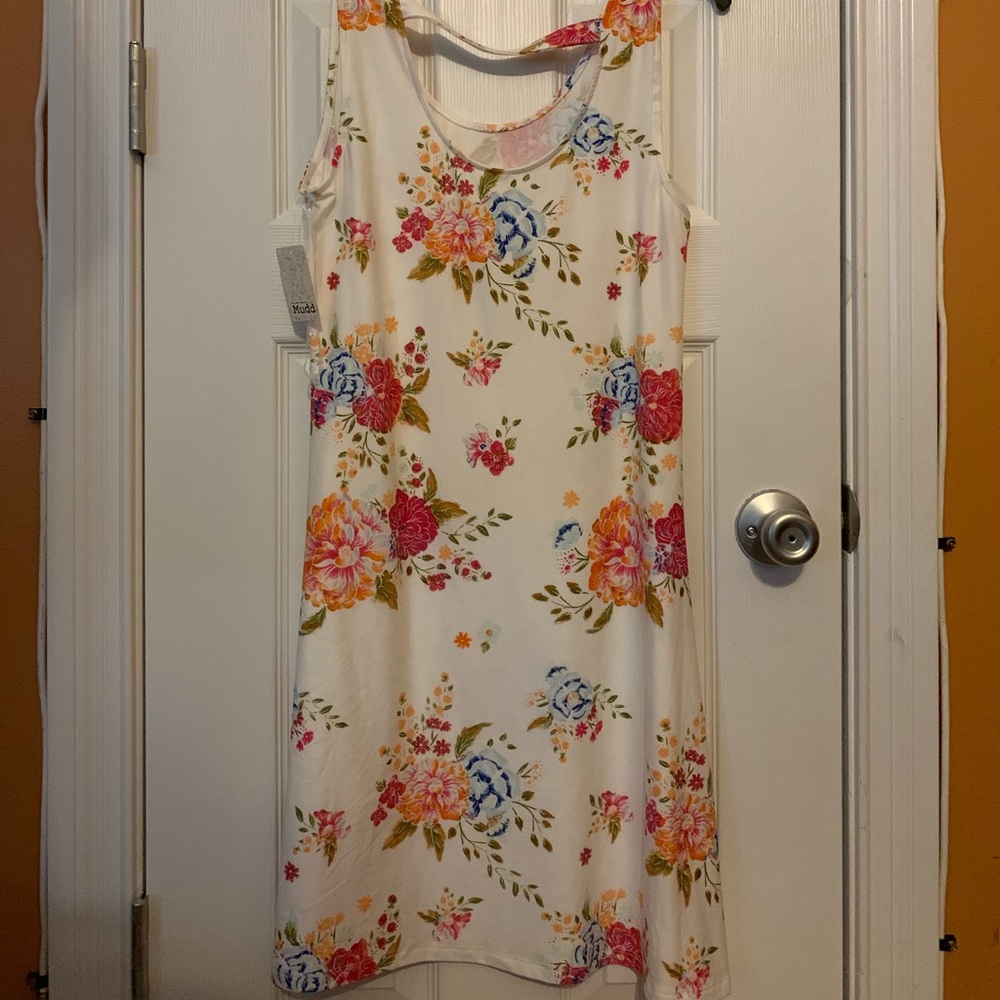 2 for 10 Juniors Bar Back Floral Tank Dress